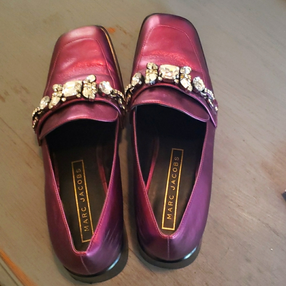 MARC JACOBS Tilde Leather loafer Metallic Purple US 7 EU 38